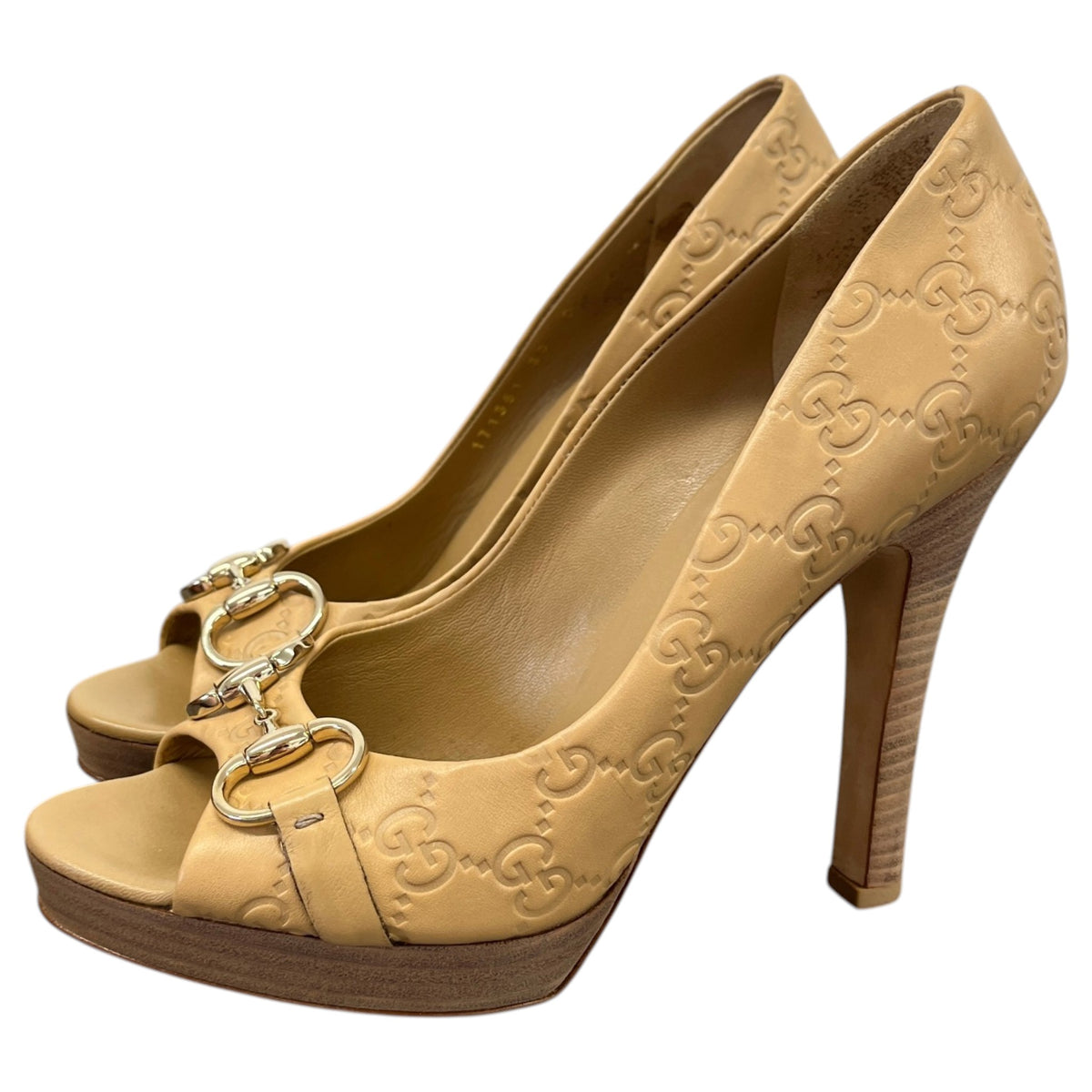 Women's Guccisimma Horsebit Heels Beige Size UK 5 / EU 38 - Photo 9