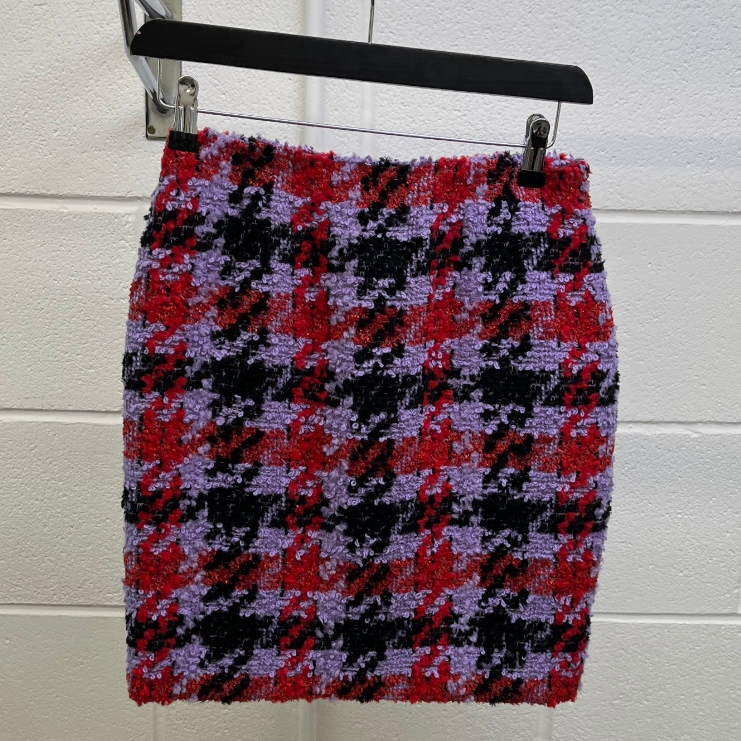Women's Houndstooth Tweed Skirts Purple Size UK 6 - Photo 7