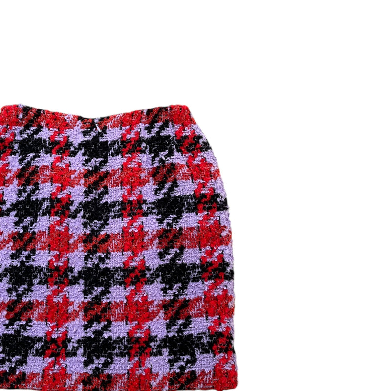 Women's Houndstooth Tweed Skirts Purple Size UK 6
