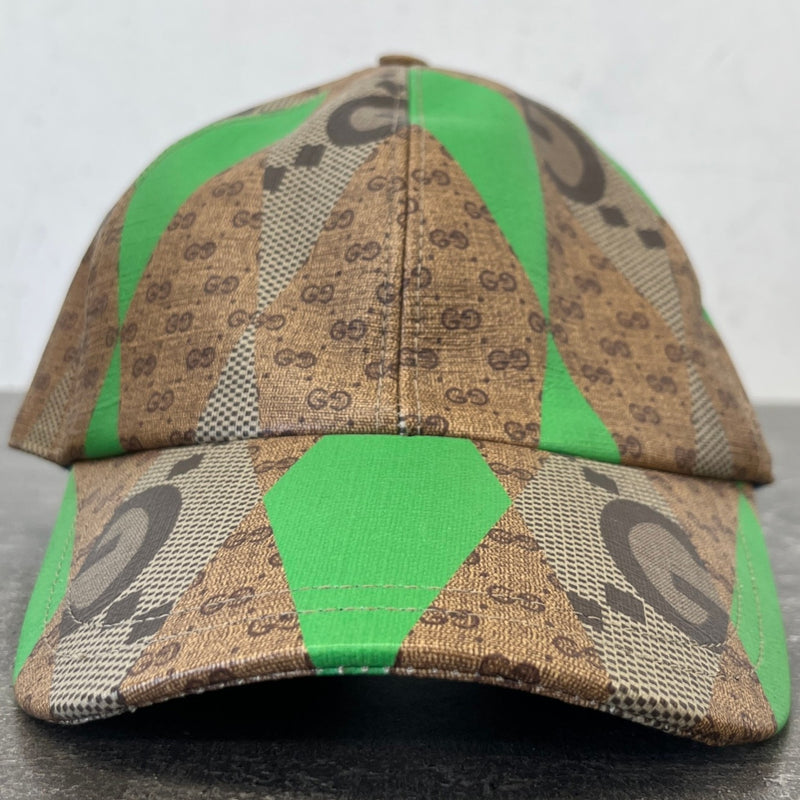 Men's GG Supreme Rhombus Patchwork Baseball Cap Beige Size L
