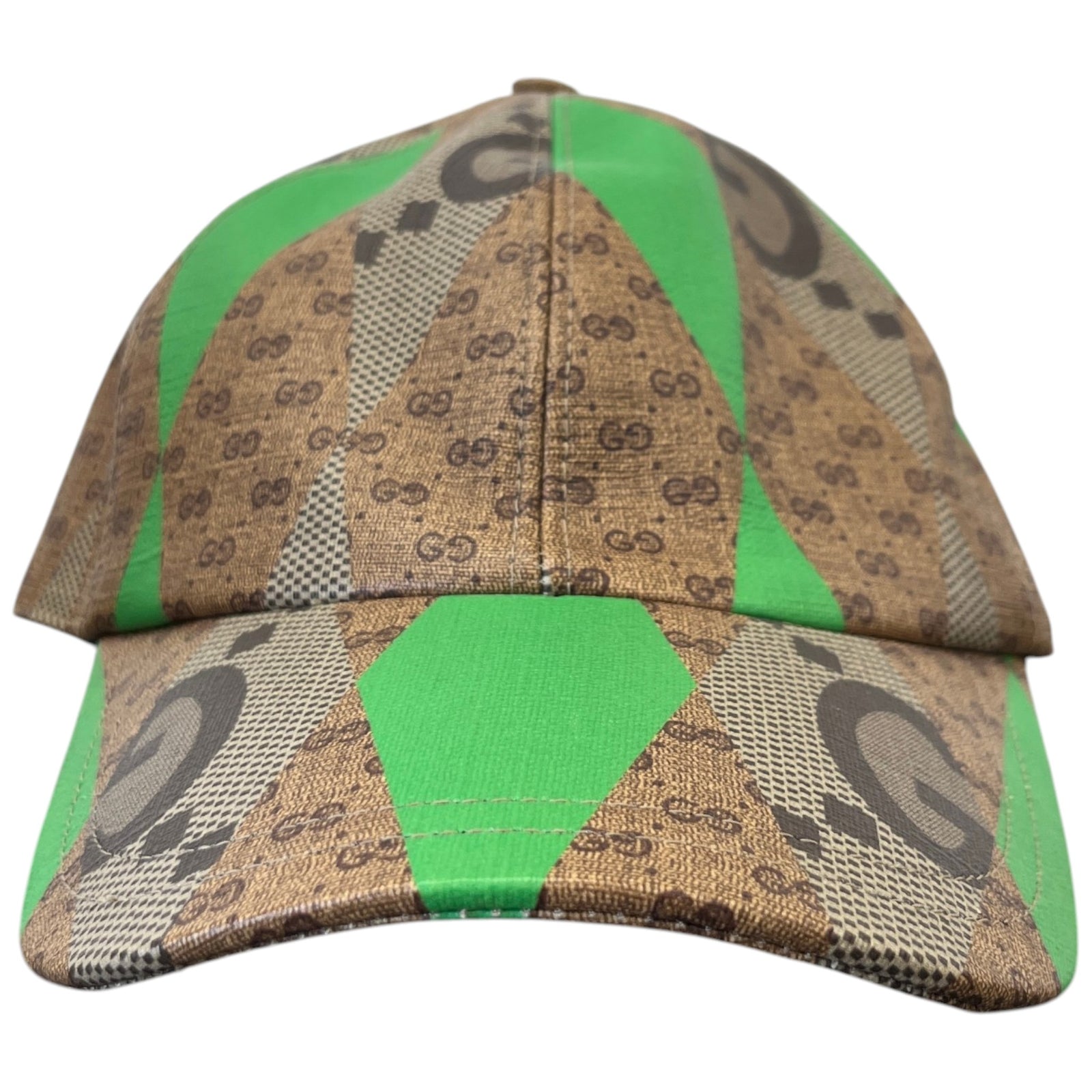 Men's GG Supreme Rhombus Patchwork Baseball Cap Beige Size L - Photo 1
