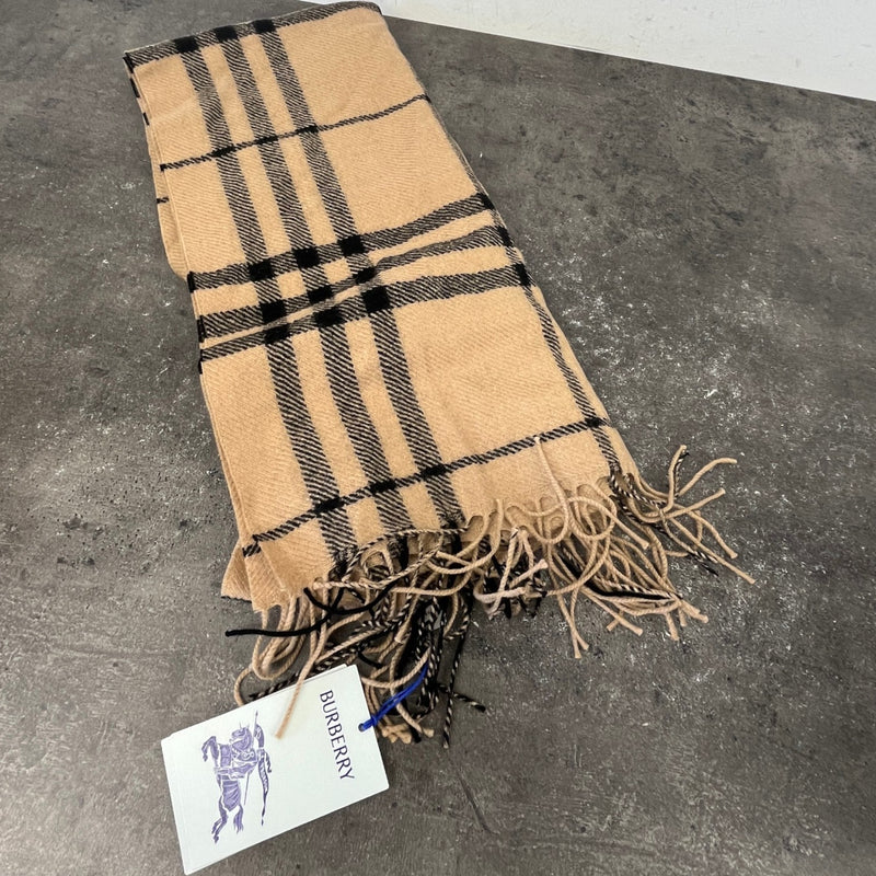Women's Checkered Scarf Beige