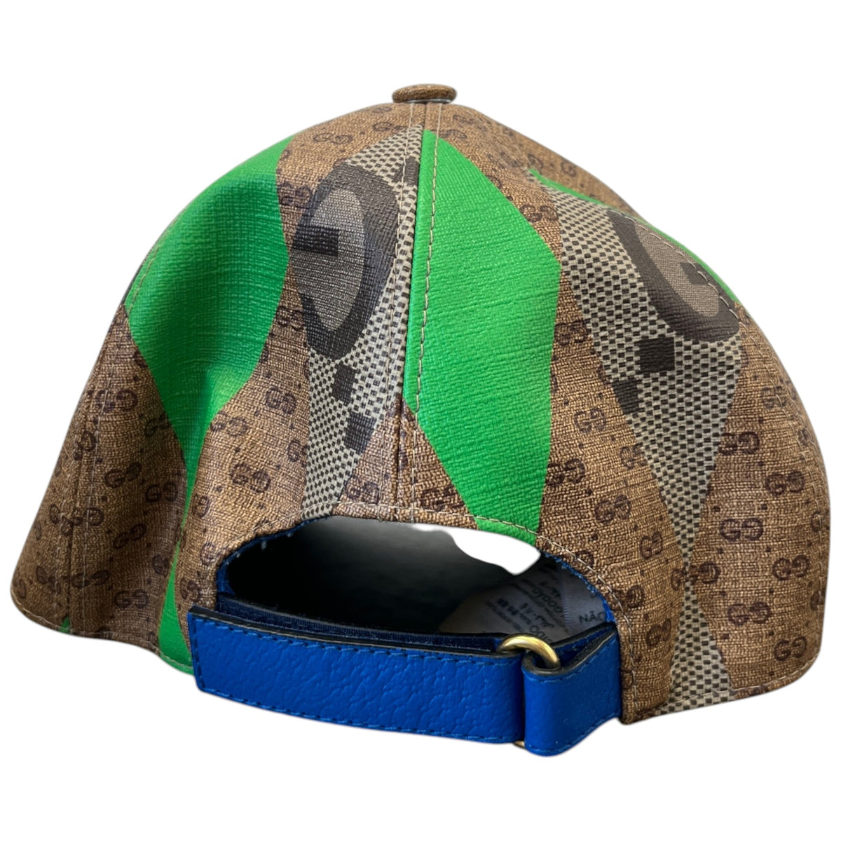 Men's GG Supreme Rhombus Patchwork Baseball Cap Beige Size L - Photo 4
