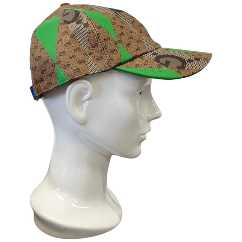 Men's GG Supreme Rhombus Patchwork Baseball Cap Beige Size L