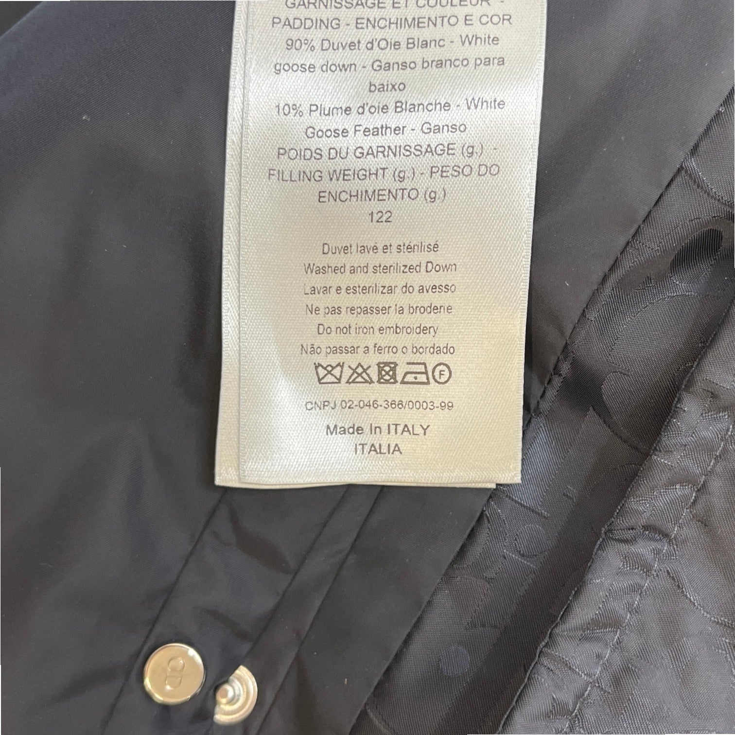 Men's Oblique Bomber Down Jacket Black Size IT 44 / XS - Photo 6
