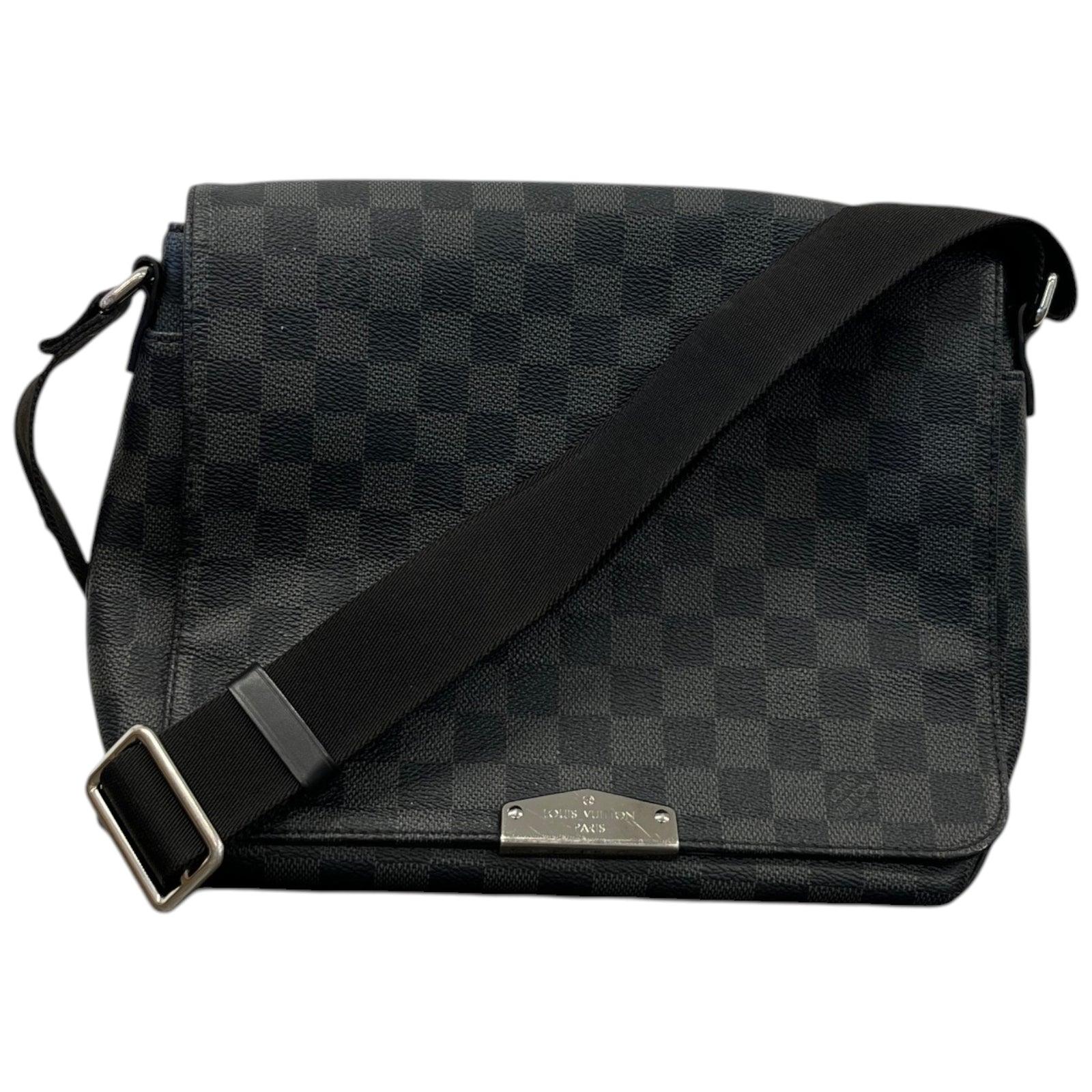 Men's Damier Graphite District Messenger Bag Black - Photo 1