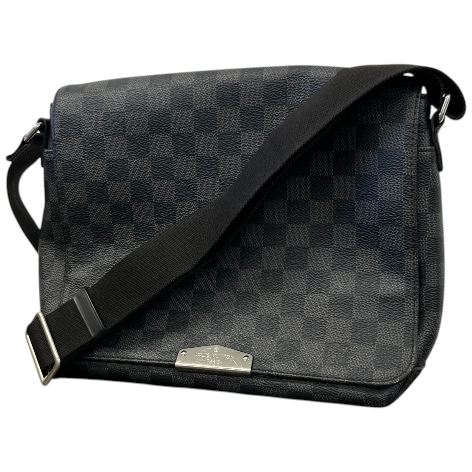 Men's Damier Graphite District Messenger Bag Black - Photo 4