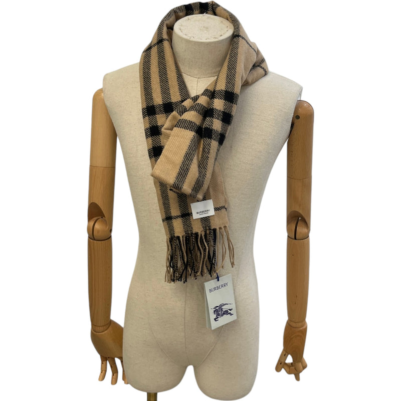 Women's Checkered Scarf Beige