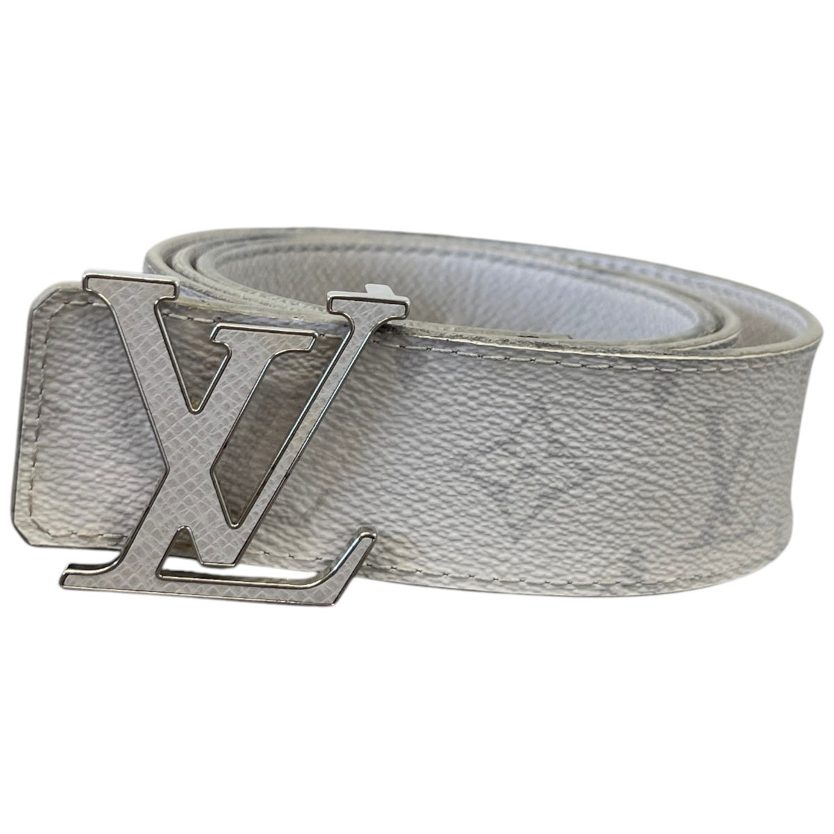 Men's Reversible LV Initials Belt Grey Size 34" - Photo 1