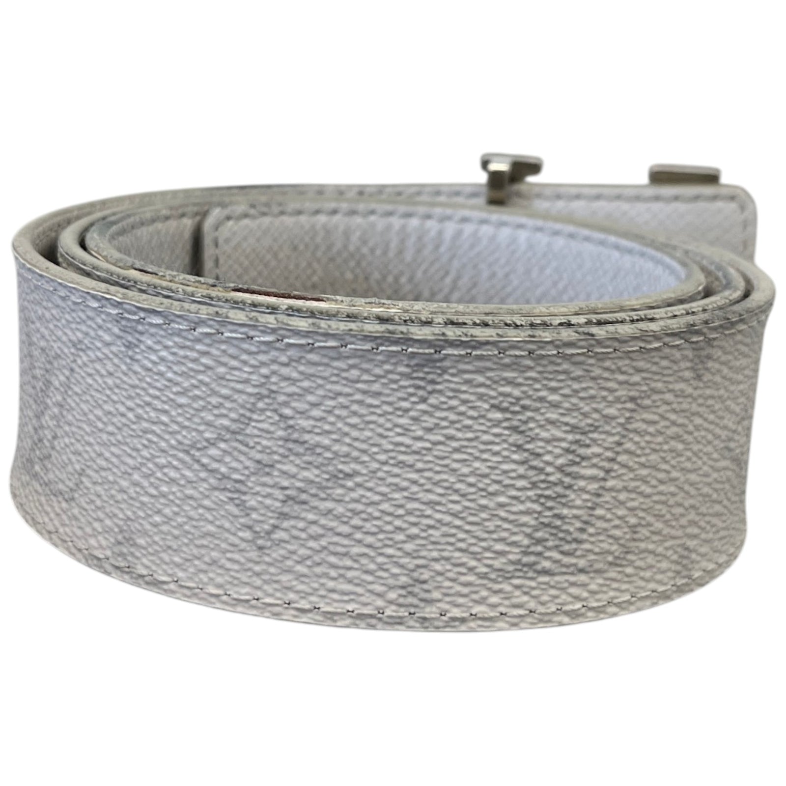 Men's Reversible LV Initials Belt Grey Size 34" - Photo 2