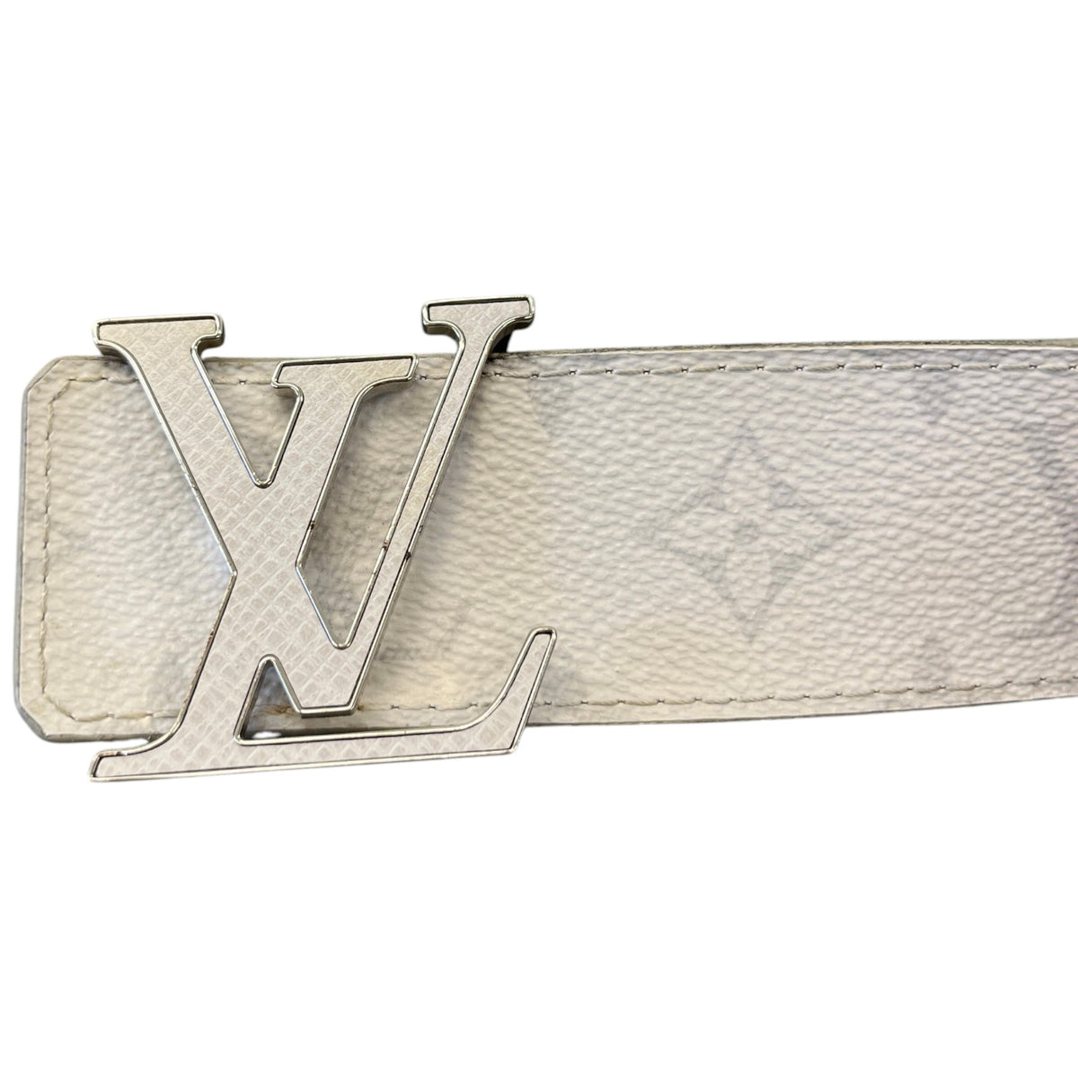 Men's Reversible LV Initials Belt Grey Size 34" - Photo 5