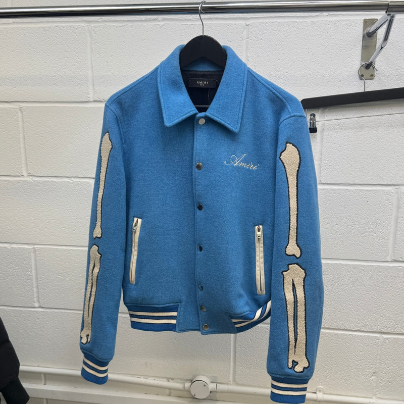 Men's Bones Varsity Jacket Blue Size IT 48 / M