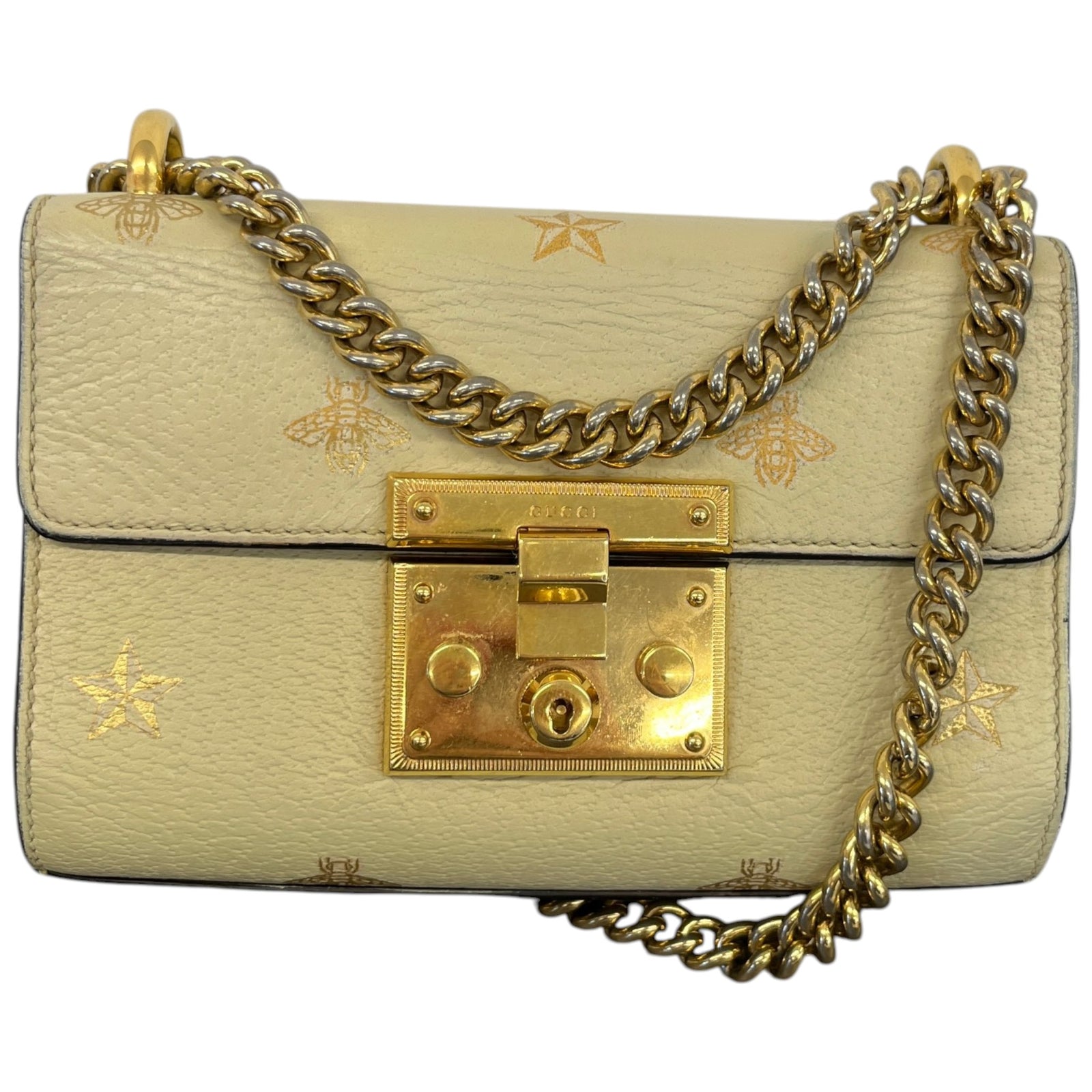 Women's Small Bee Star Padlock Bag Cream - Photo 1