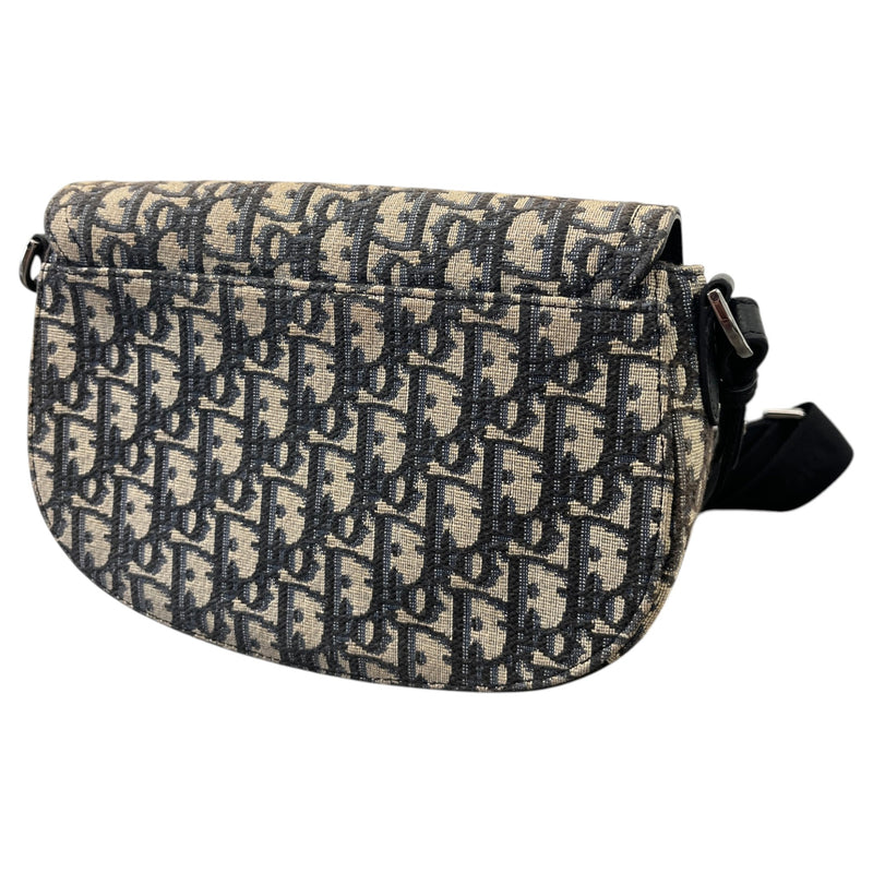 Men's Oblique Saddle Messenger Bag Beige