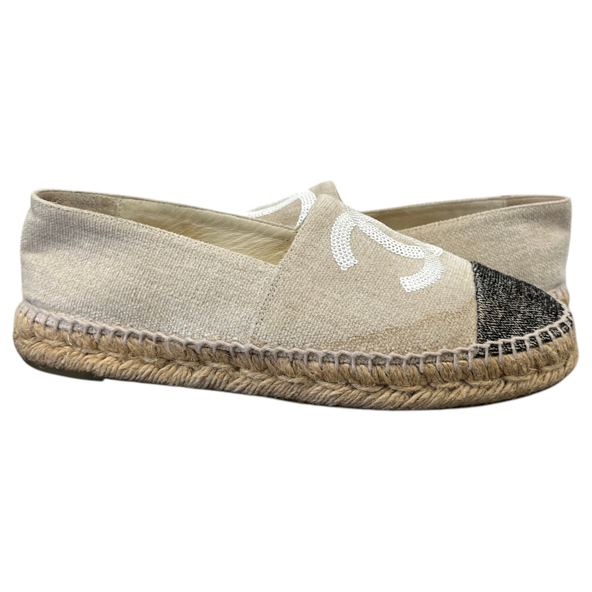 Women's CC Sequin Espadrilles Beige Size UK 6 / EU 39 - Photo 3