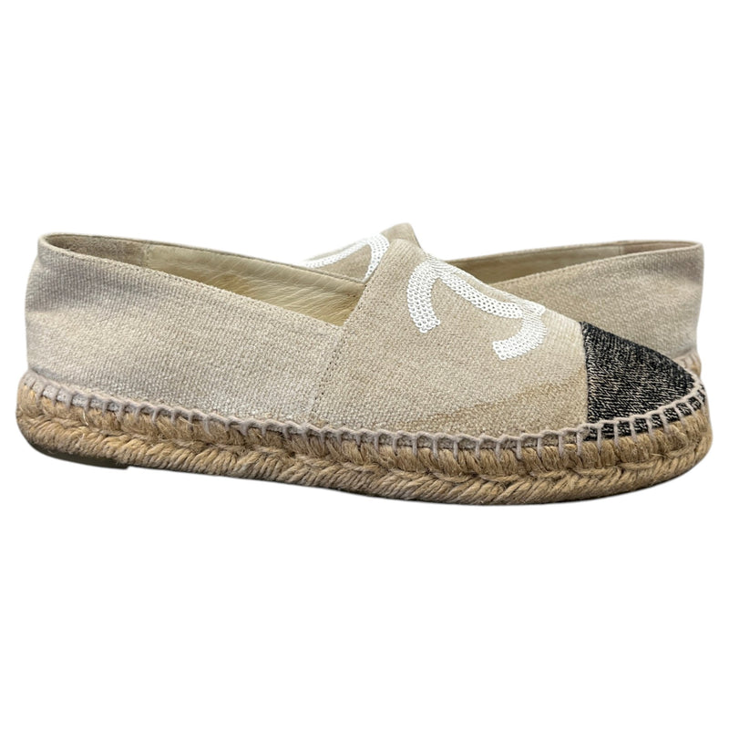 Women's CC Sequin Espadrilles Beige Size UK 6 / EU 39