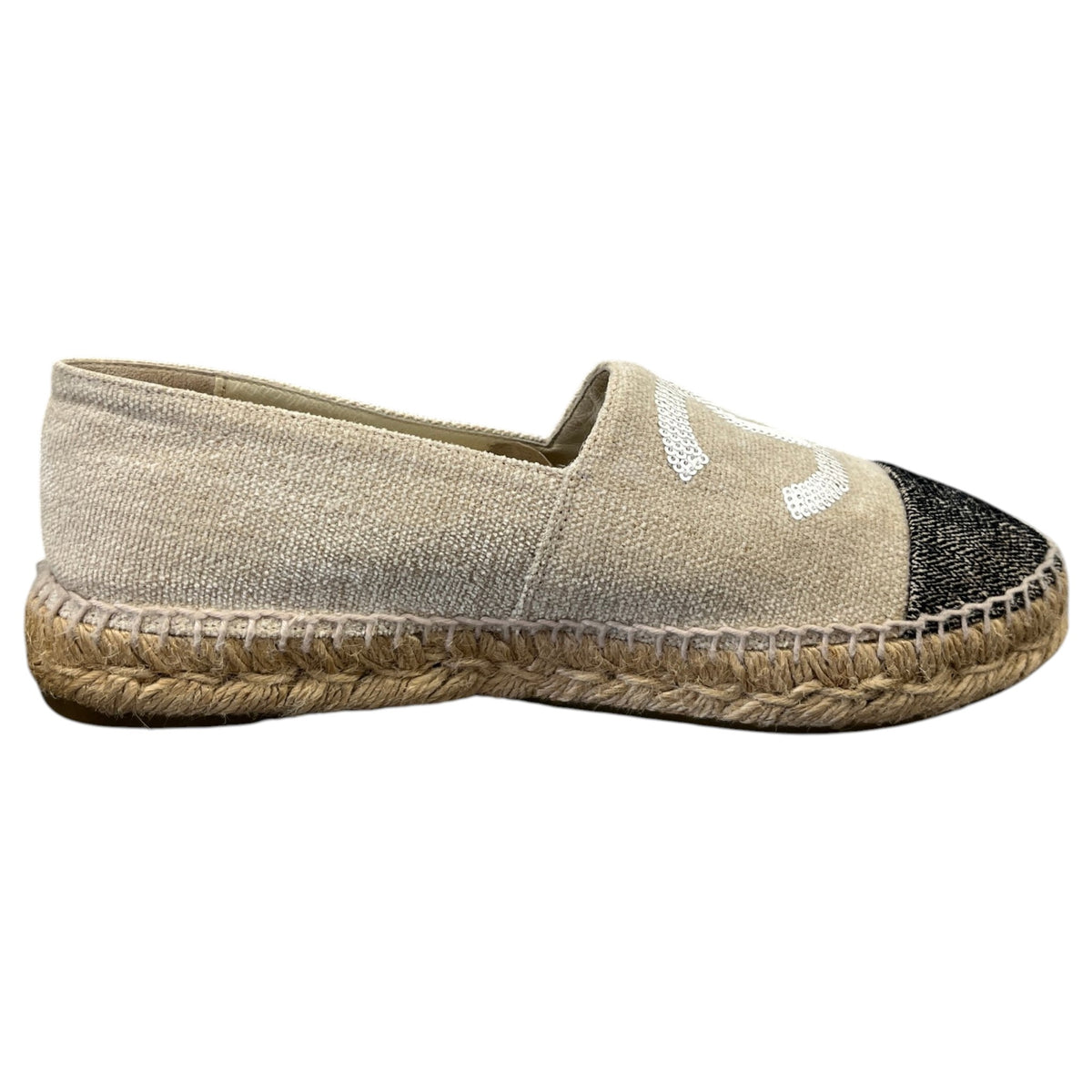 Women's CC Sequin Espadrilles Beige Size UK 6 / EU 39 - Photo 4