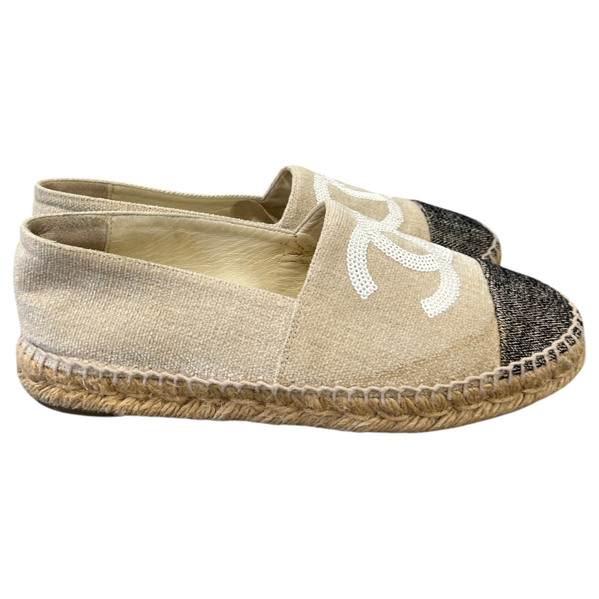 Women's CC Sequin Espadrilles Beige Size UK 6 / EU 39 - Photo 8