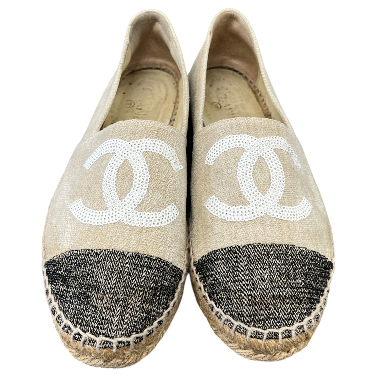 Women's CC Sequin Espadrilles Beige Size UK 6 / EU 39 - Photo 6