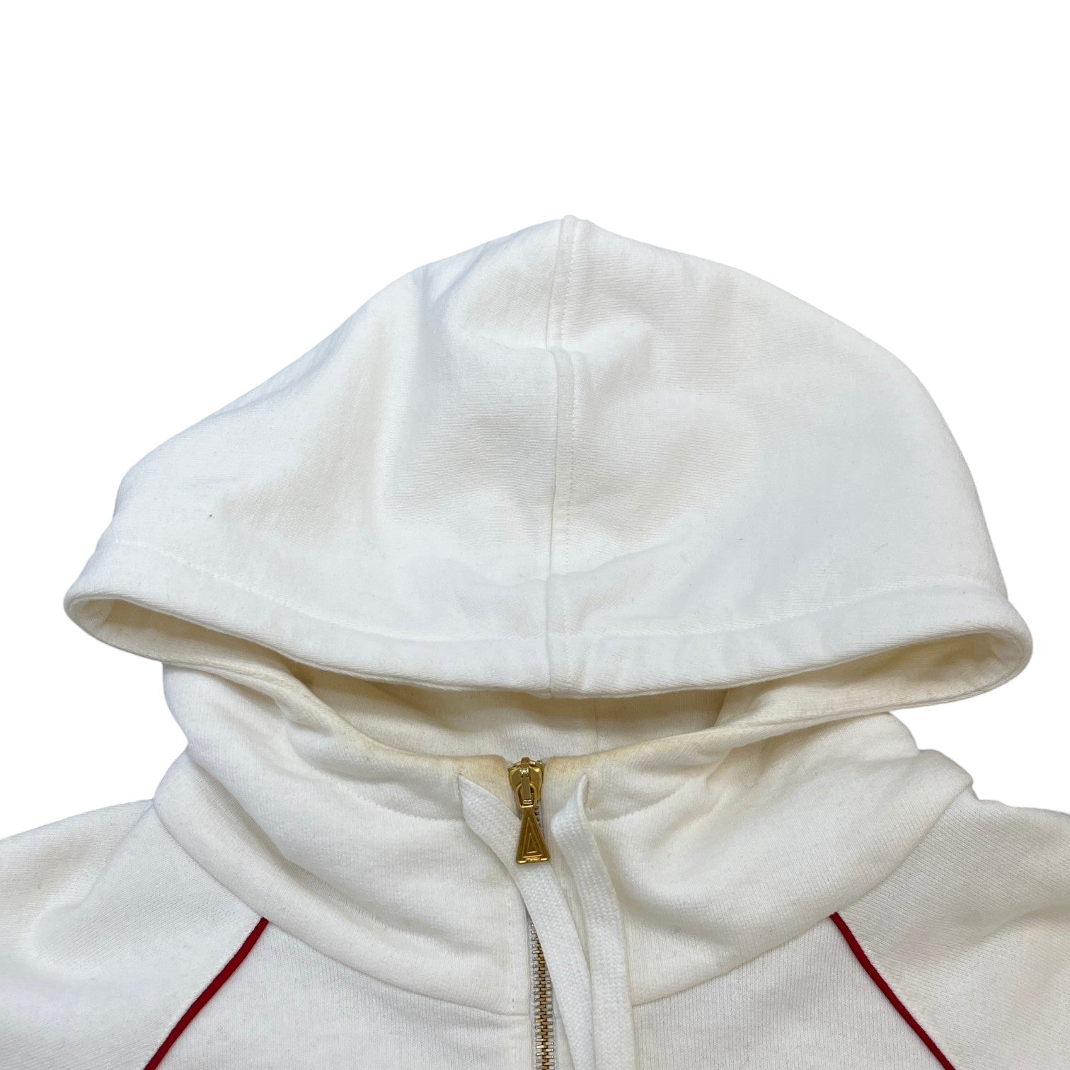 Men's Half Zip Web Hoodie Cream Size L - Photo 7