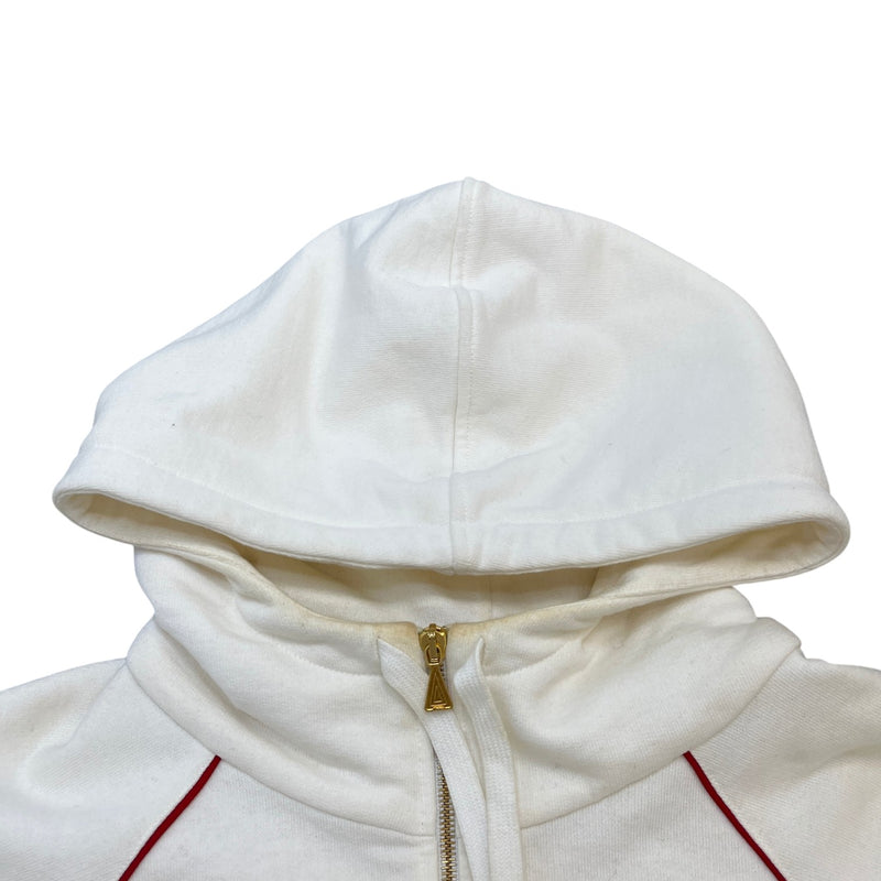 Men's Half Zip Web Hoodie Cream Size L
