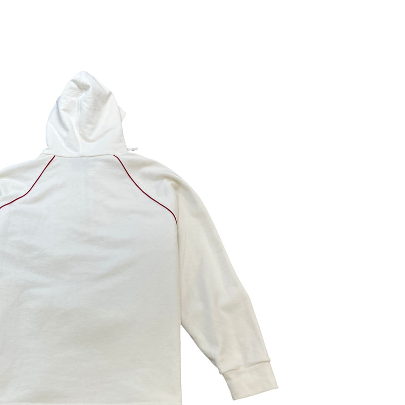 Men's Half Zip Web Hoodie Cream Size L