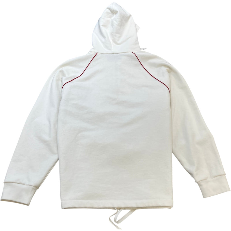 Men's Half Zip Web Hoodie Cream Size L