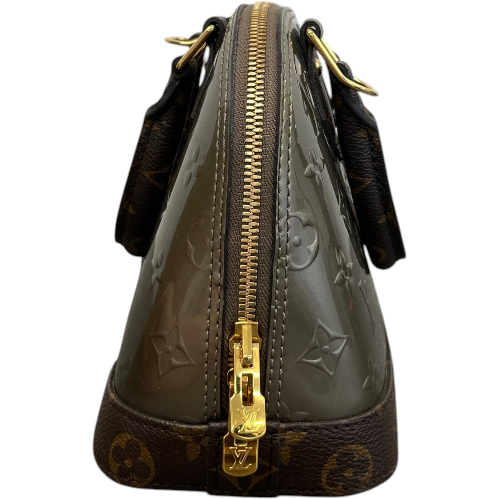 Women's Monogram Vernis Alma Bb Metallise Handbag Brown - Photo 6