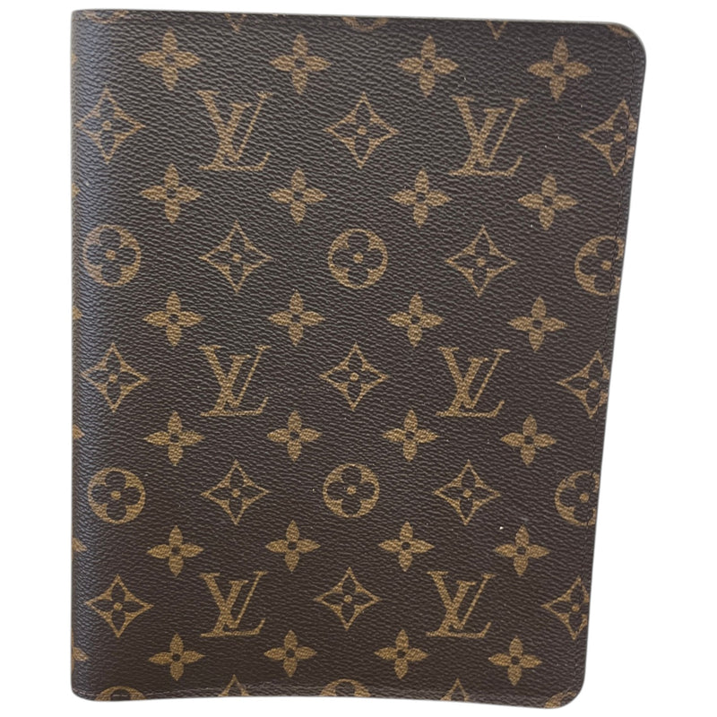 Women's Monogram Desk Agenda Notebook Brown