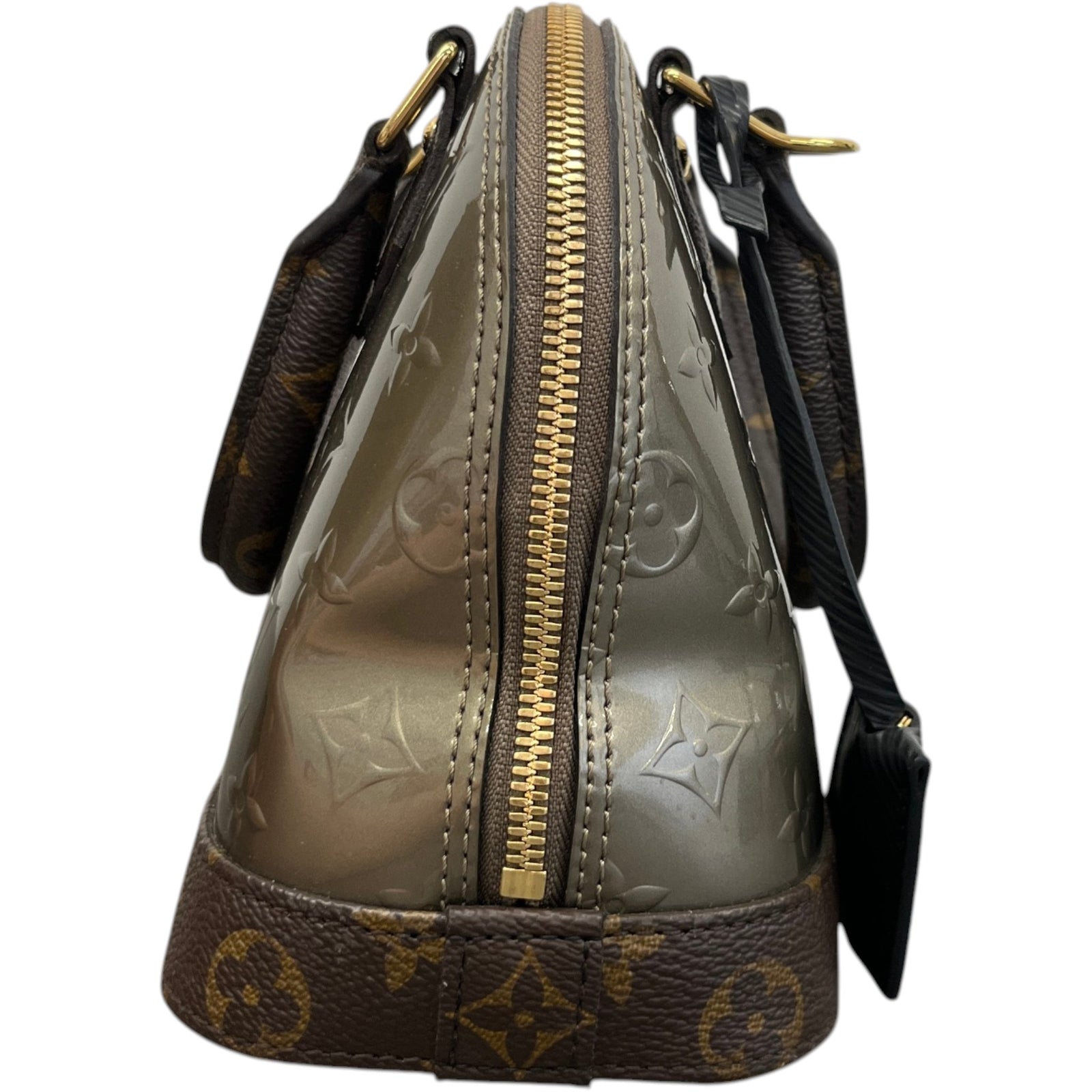 Women's Monogram Vernis Alma Bb Metallise Handbag Brown - Photo 7