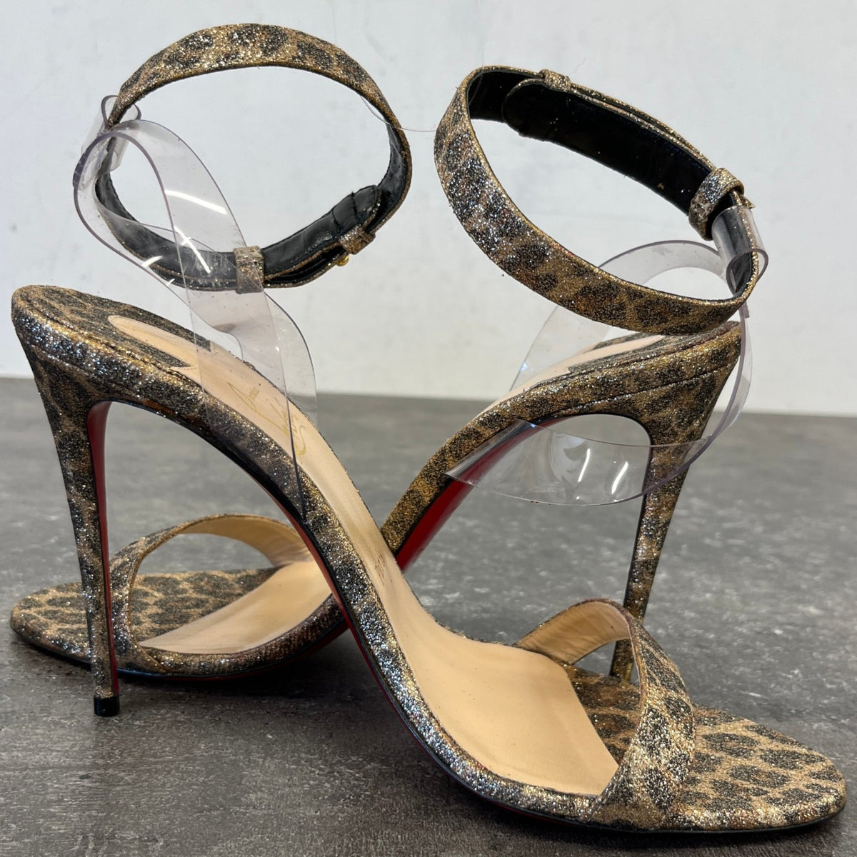 Women's Leopard Print Heels Gold Size UK 6.5 / EU 39.5 - Photo 11