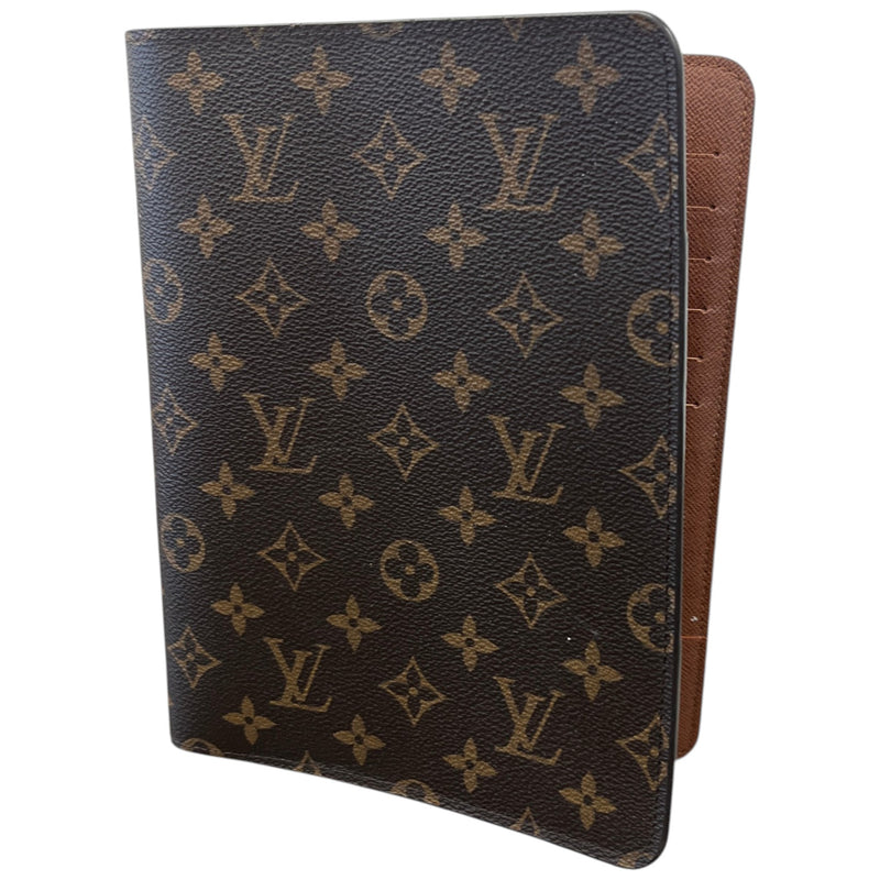 Women's Monogram Desk Agenda Notebook Brown