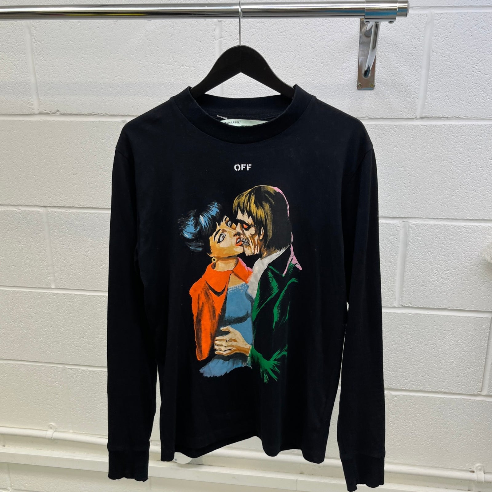 Men's The Kisss Long Sleeve T-Shirt Black Size M - Photo 8
