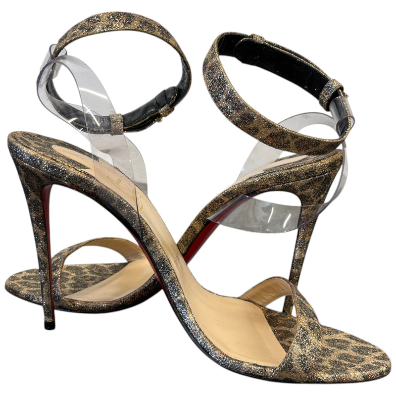 Women's Leopard Print Heels Gold Size UK 6.5 / EU 39.5