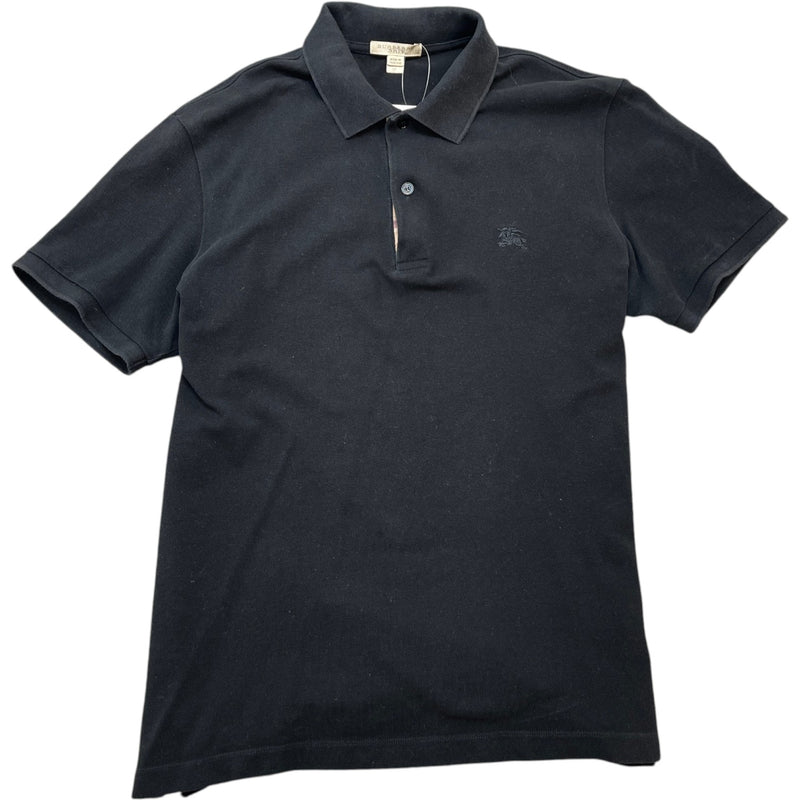 Men's Embroidered Logo Polo Shirt Black Size M