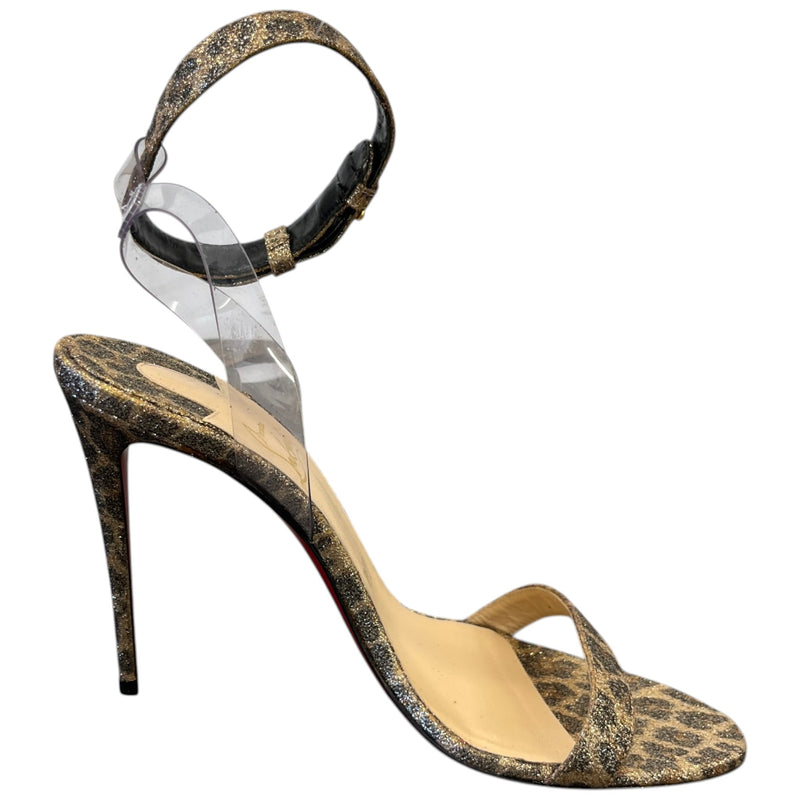 Women's Leopard Print Heels Gold Size UK 6.5 / EU 39.5