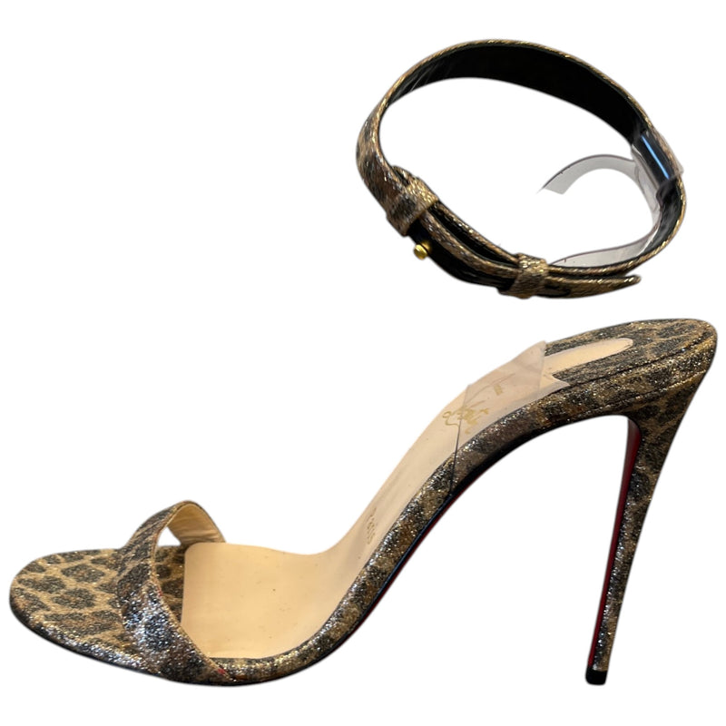 Women's Leopard Print Heels Gold Size UK 6.5 / EU 39.5