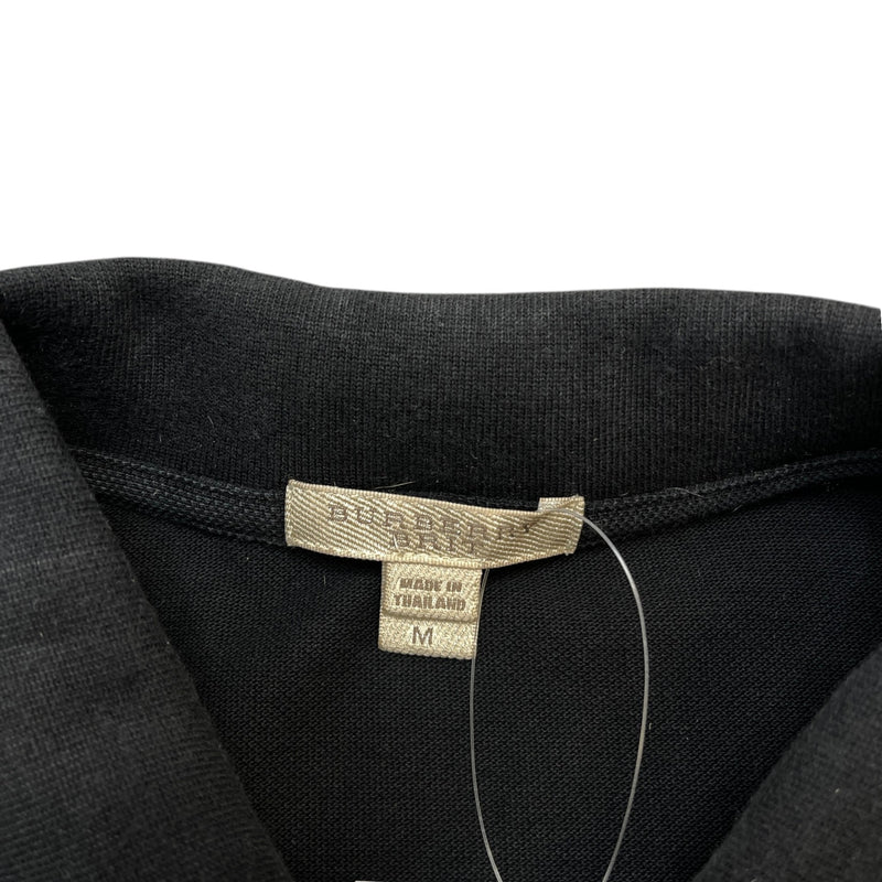 Men's Embroidered Logo Polo Shirt Black Size M