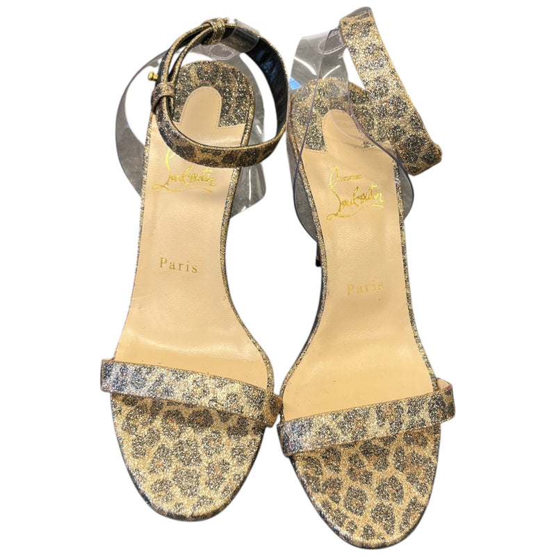 Women's Leopard Print Heels Gold Size UK 6.5 / EU 39.5