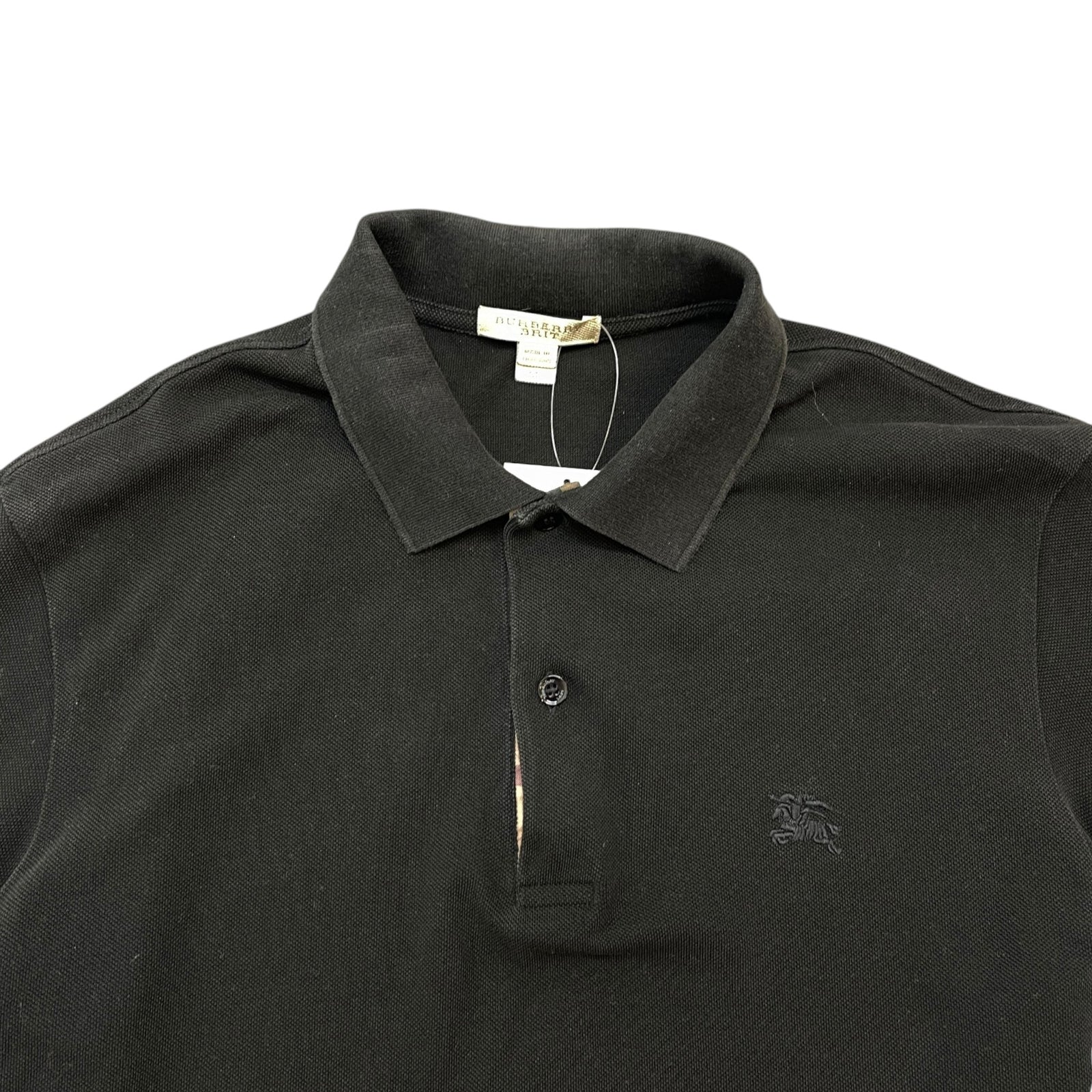Men's Embroidered Logo Polo Shirt Black Size M - Photo 6