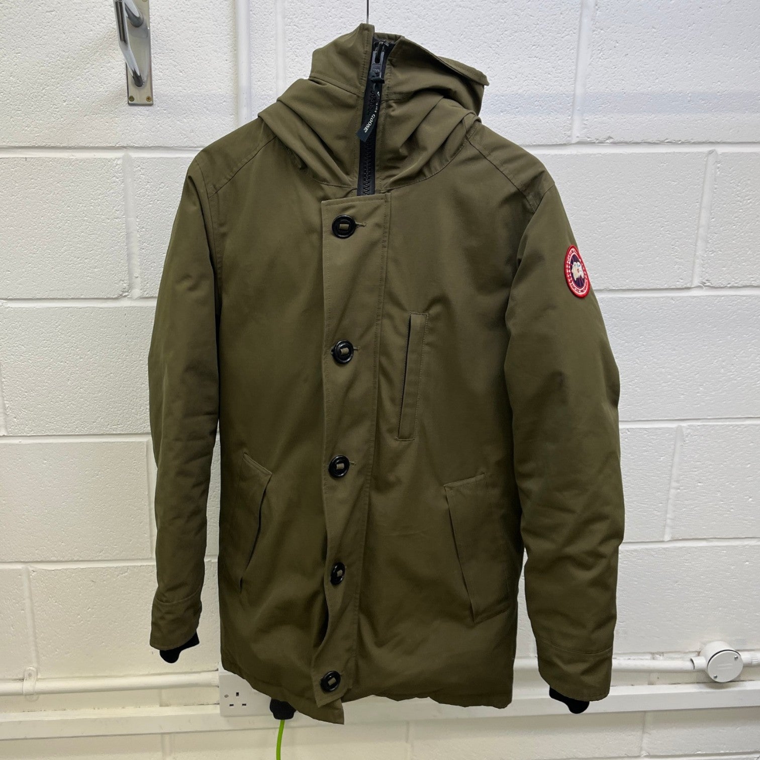 Men's Chateau Parka Down Jacket Khaki Size S - Photo 8