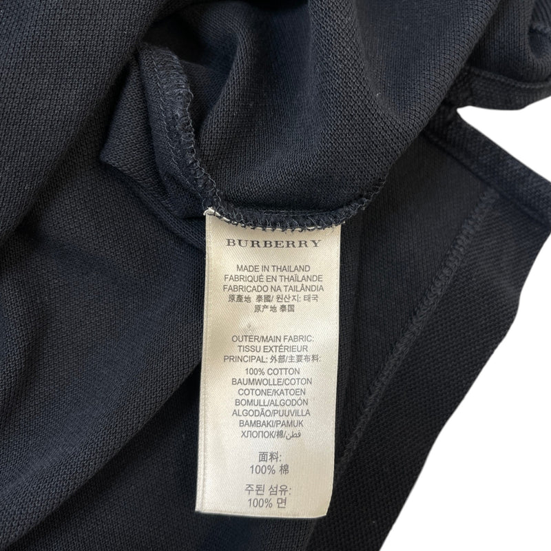 Men's Embroidered Logo Polo Shirt Black Size M