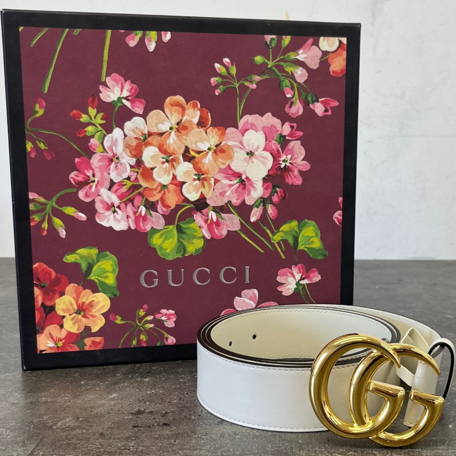 Women's Gg Marmont Belt Cream Size XXL - Photo 8