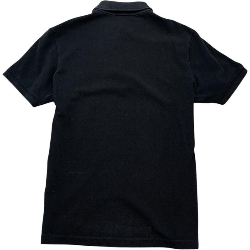 Men's Embroidered Logo Polo Shirt Black Size M