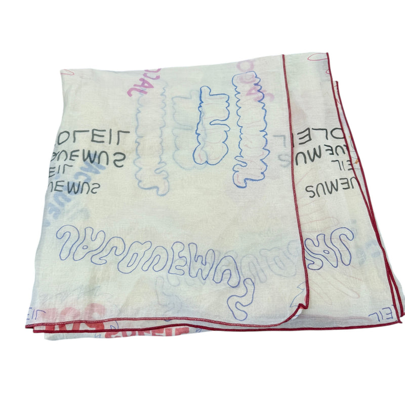 Women's Logo Print Scarf Cream