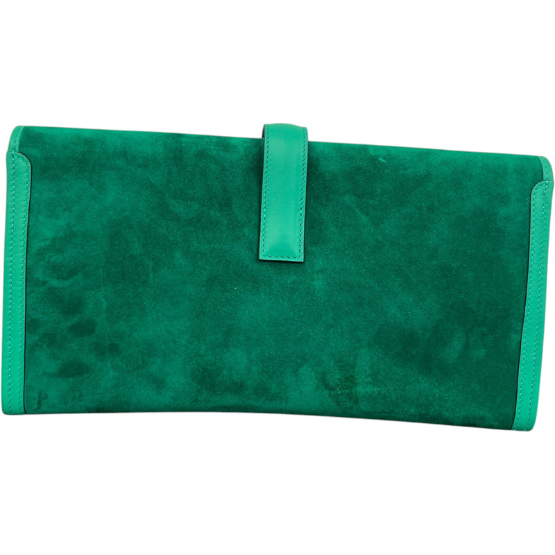 Women's Jige 29 Vert Vertigo Suede Swift Leather Clutch Green