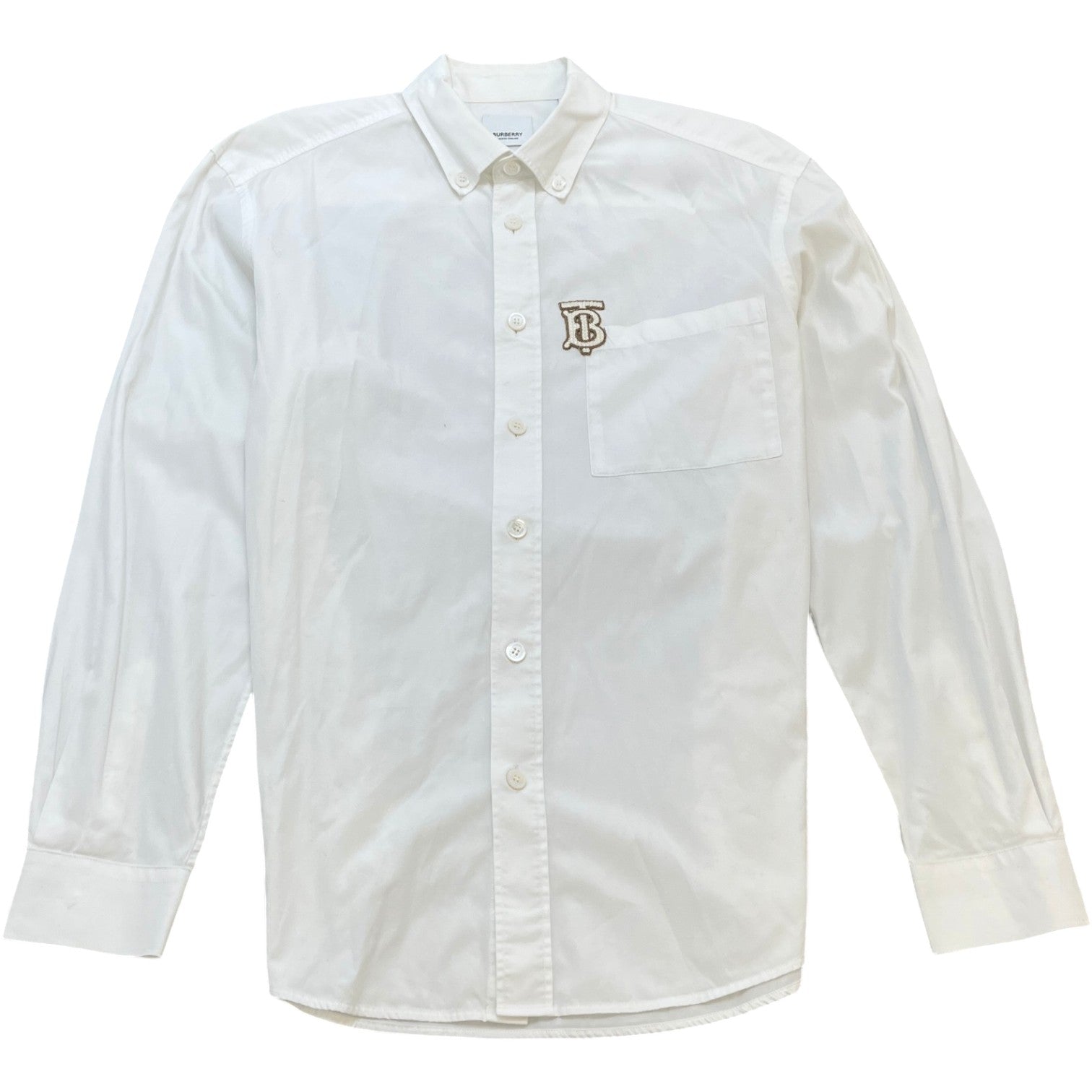 Men's Monogram Motif Long Sleeve Shirt White Size M - Photo 1
