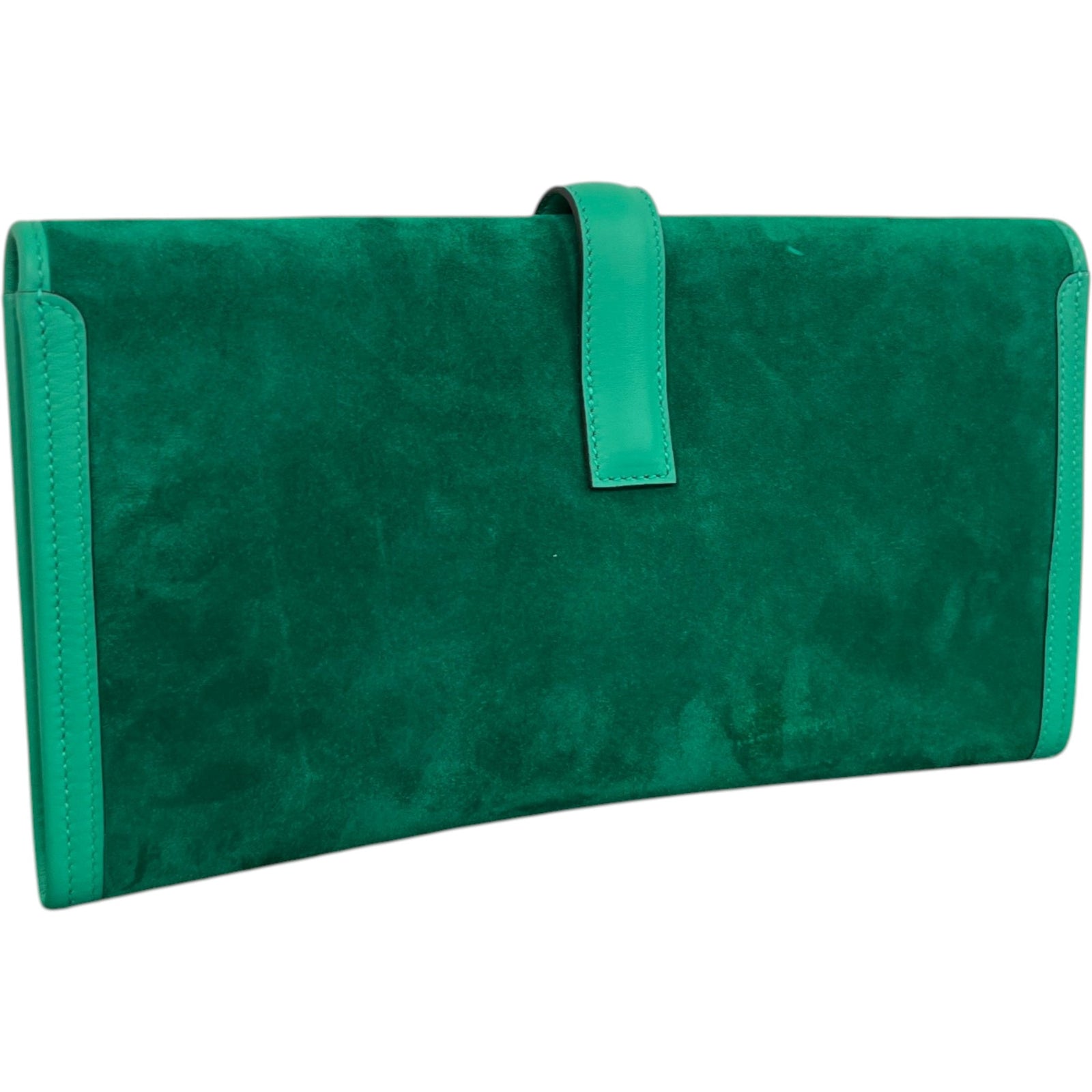 Women's Jige 29 Vert Vertigo Suede Swift Leather Clutch Green - Photo 7