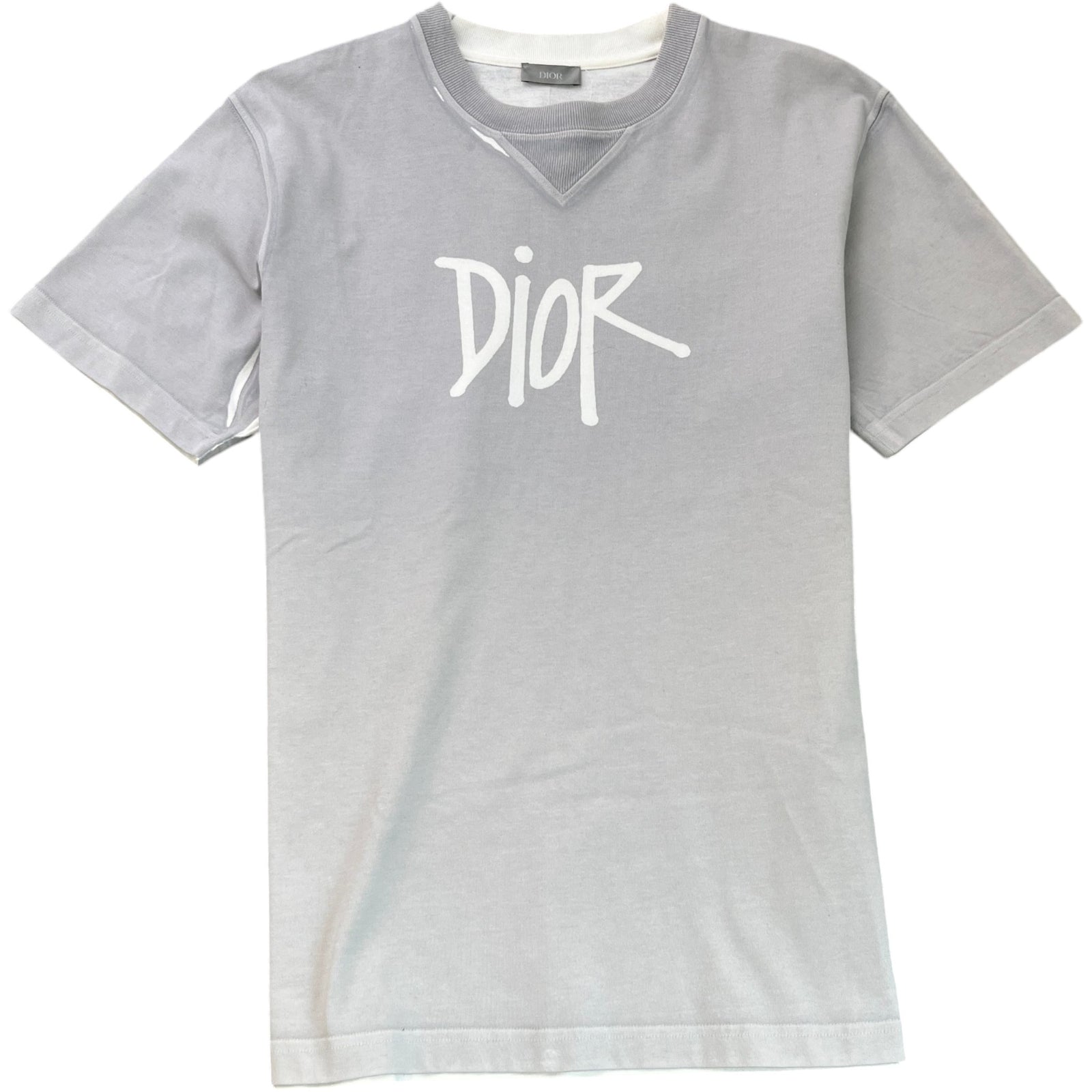 Men's X Shawn Stussy Limited Edition Oversized Logo T-Shirt Grey Size M - Photo 1