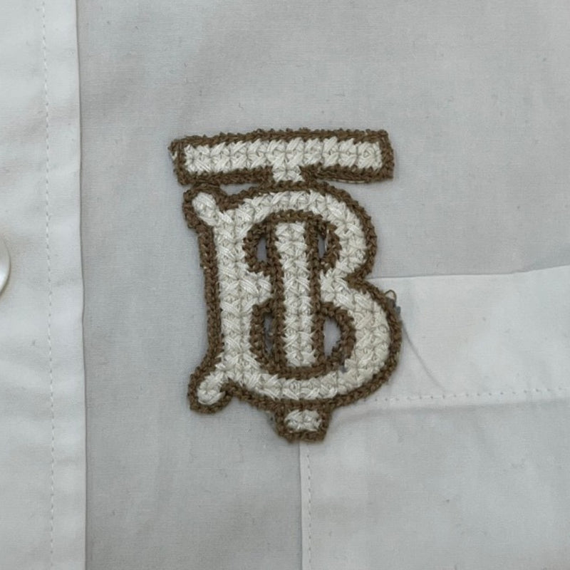 Men's Monogram Motif Long Sleeve Shirt White Size M